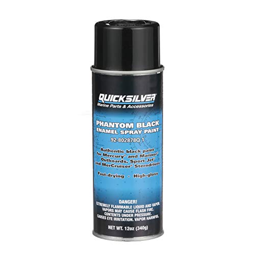 Quicksilver 802878Q1 Phantom Black - Gloss Enamel Spray Paint 12 Ounce (Pack of 1)