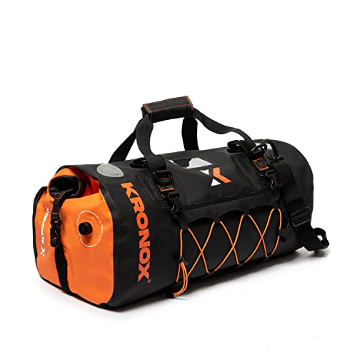 KRONOX Waterproof Motorcycle Duffel Bag - ATV, Touring, Enduro, Adventure Sports, Black, Large Capacity (60 L)