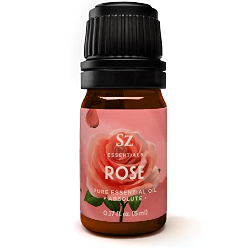 Sz Essentials Rose Absolute Essential Oil - Bulgarian Rose - Rosa Damascena - Damask Rose - 100% Pure and Natural - Undiluted - 5ml