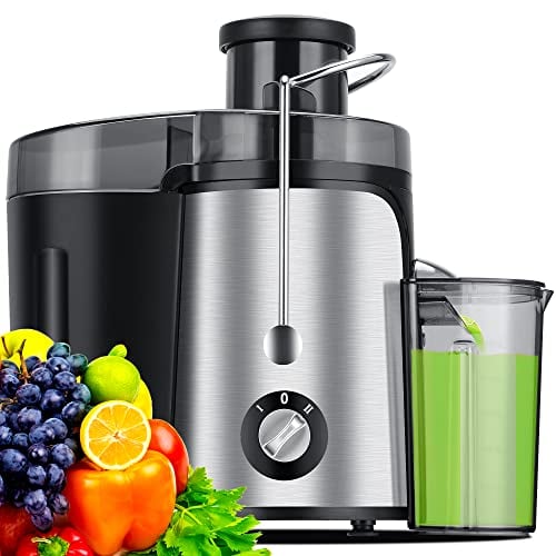 Juicer Machine, 600W Juicer with 3.5 Big Mouth for Whole Fruits and Veg, Juice Extractor with 3 Speeds, BPA Free, Easy to Clean