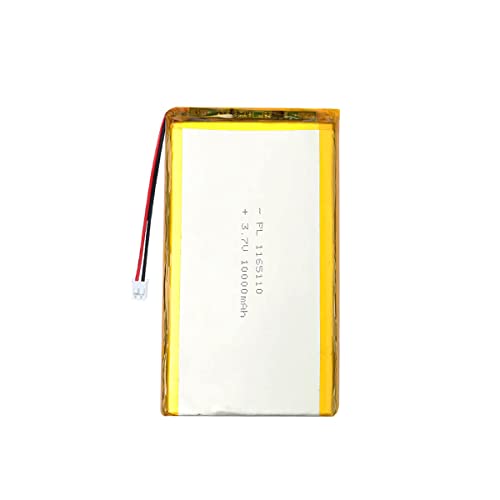 AKZYTUE 3.7V 10000mAh 1165110 Lipo Battery Rechargeable Lithium Polymer Ion Battery with PH2.0mm JST Connector