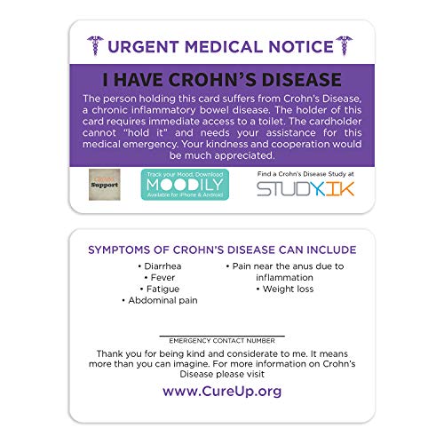 I Have Crohn's Disease Assistance Card 3 pcs