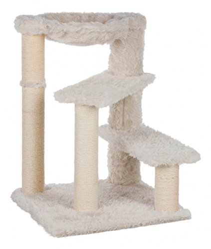 TRIXIE Baza Senior Cat Tree with Hammock and Steps | Scratching Posts | Cat Playground | Cream, Medium, (44544)