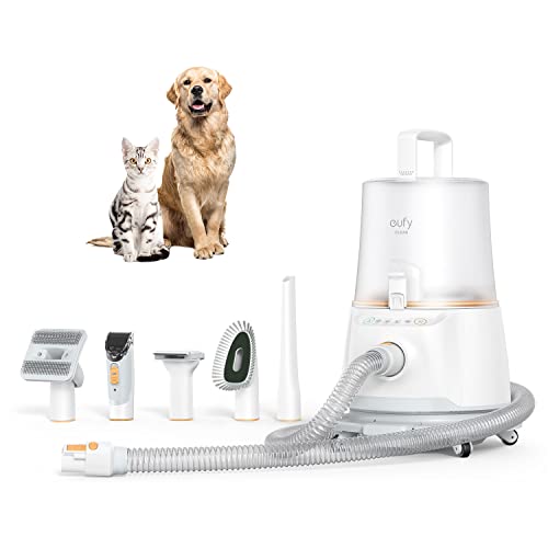 eufy Clean by Anker N930 Pet Grooming Kit with Vacuum, 5-in-1 Grooming Kit, Strong Suction, 4.5L Large Capacity Dust Box, Low Noise, Grooming, Deshedding, Trimmers, Nozzle, Cleaning Brush for Dogs