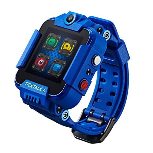 TickTalk 4 Unlocked 4G LTE Kids Smart Watch Phone withGPS Tracker, Combines Video, Voice and Wi-Fi Calling, Messaging, 2X Cameras & Free Streaming Music