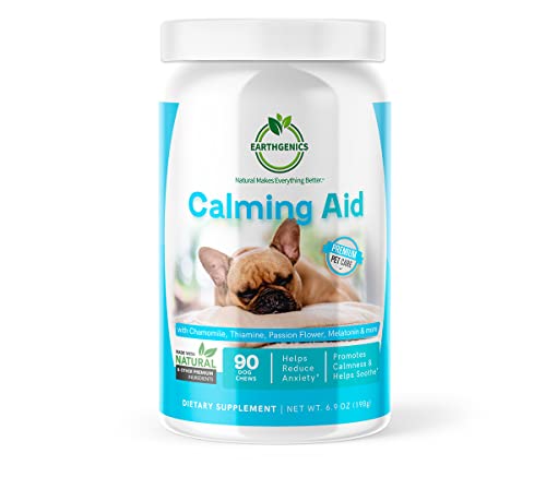 Calming Chews for Dogs  90 Dog Chews Dietary Supplement  Dog Calming Aid with Chamomile and Melatonin  Promotes Dog Anxiety Relief, Soothing Effect, Better Sleep