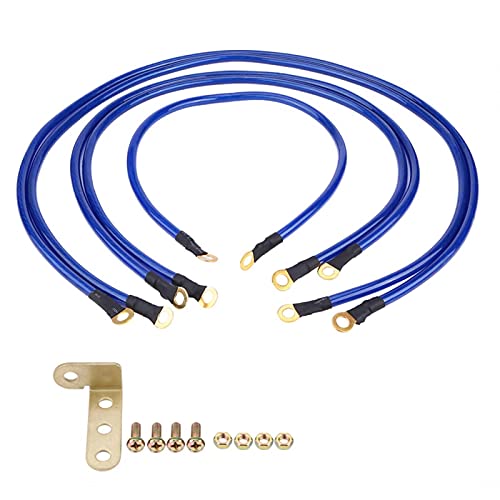 Car Earth Cable Kit,Universal 5-Point Auto Car Earth Cable System Ground Grounding Wire Kit