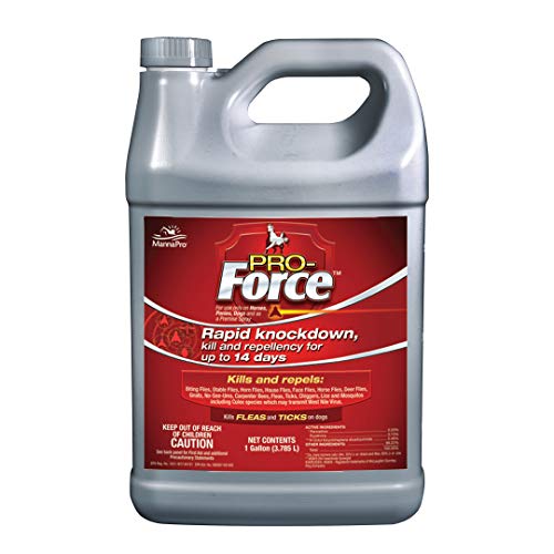 Manna Pro Pro-Force Fly Spray | Rapid Knockdown Fly Repellent for Horses |Repels More than 70 Listed Species for up to 14 Days | 1 Gallon