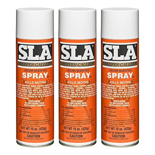 Reefer-Galler SLA Cedar Scented Moth Repellent Spray, Kills Moths Bed Bugs and Pests on Contact, 15 oz (Pack of 3)
