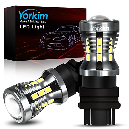 Yorkim 3157 LED Bulb 2880 lumens 3156 LED Reverse Lights 3057 LED Tail Light Brake Light 4114 LED Day Running Light 3057 3056 3457 led Replacement bulb for Turn Signal Reverse Lights, 6000K White