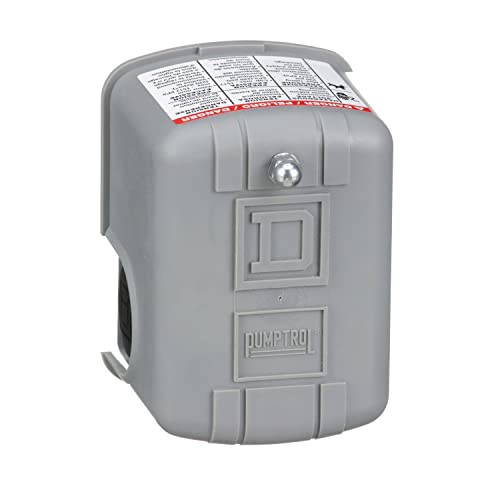 Square D by Schneider Electric 9013FHG12J52 Air-Compressor Pressure Switch, 125 psi Set Off, 30 psi Fixed Differential, 1/4" NPSF Internal, Grey