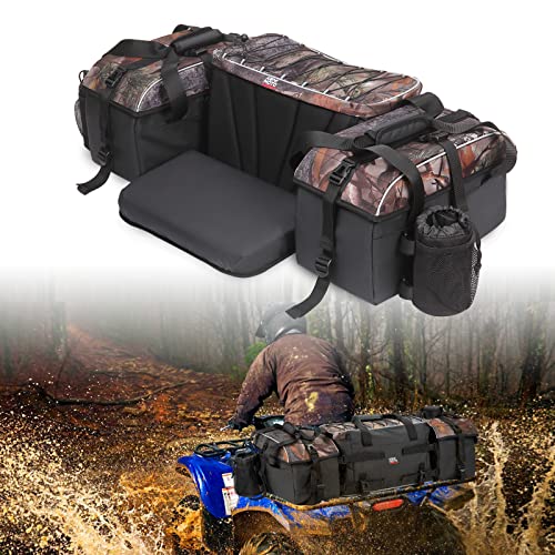 kemimoto ATV Storage Bags With Thicker Seat, Waterproof 67L Larger ATV Bags Rear Rack Bag, Upgraded ATV Cargo Rear Seat Bag Compatible With Polaris Sportsman Fourtrax Can Am Kawasaki Yamaha Artic Cat