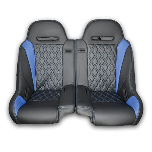 Aces Racing Polaris RZR Suspension Seats ((Apex) Front/Rear Bench Seat, Blue)
