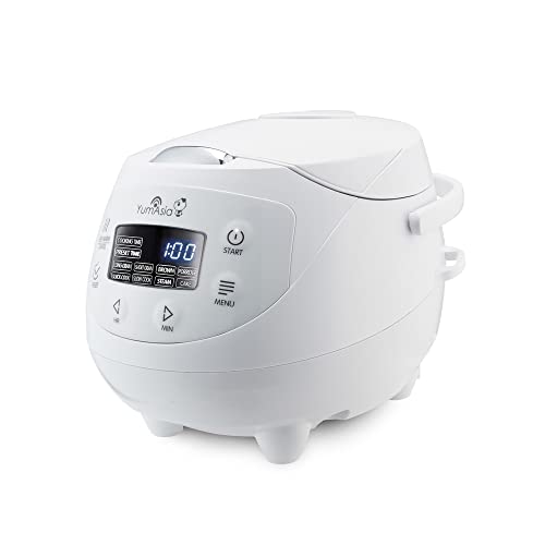 YumAsia Panda Mini Rice Cooker With Ninja Ceramic Bowl and Advanced Fuzzy Logic (3.5 cup, 0.63 litre) 4 Rice Cooking Functions, 4 Multicooker functions, Motouch LED display - 120V (Arctic White)