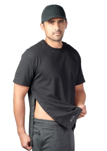 Reclus - Post Shoulder Surgery Shirts for Men - Rotator Cuff Recovery Shirt - Chemo Port Access - Dialysis Clothing