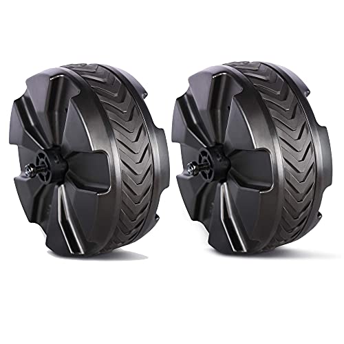 PORTAL Outdoor Garden Carts Replacement Plastic Wheels with TPR Tread 8" Diameter X 3.4" Wide for Utility Wagon Cart All-Terrain Wheel