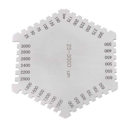 Precision Wet Film Comb,25-3000um Hexagon Thickness Gauge High Precision Stainless Steel