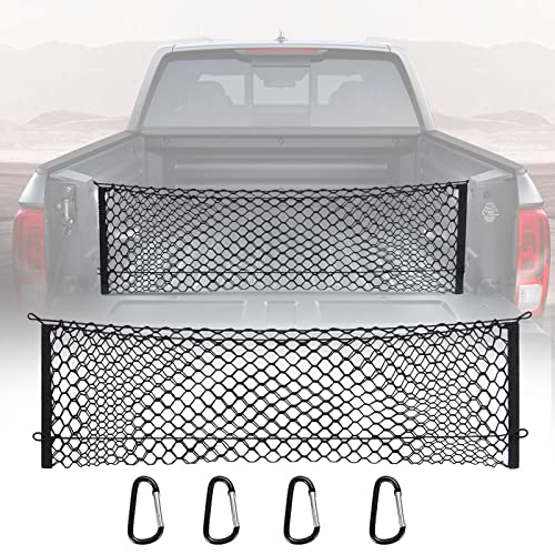 Truck Bed Cargo Net Truck Bed Storage Net Organizer Envelope Cargo Net Elastic Mesh Net Pickup Truck Bed Divider Compatible for 2013-2022 Chevy Silverado WT LS LTZ F150 F250 (49x15.2 Inch)