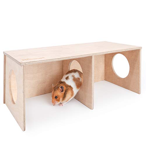 Niteangel Hamster Secret Peep Shed 2-Chamber Hideout & Tunnel Exploring Toys (Large - for Syrian Hamster)