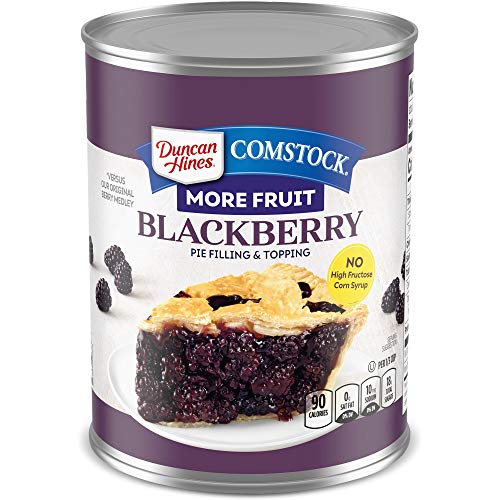 Duncan Hines Comstock Premium Fruit Pie Filling & Topping, Blackberry, 21 Ounce (Pack of 12)