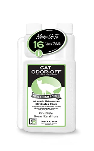 THORNELL Cat Odor-Off Concentrate Pet Smell Odor Eliminator  Cat Odor Eliminator Concentrate for Pet Urine Odor, Tomcat Spray for Cat Urine Smell, Feces on Carpet & Litter Boxes  Fresh Scent 16oz