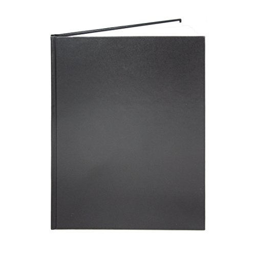 BookFactory Black Blank Notebook/Blank Book/Unruled Notebook - 96 Pages Blank Format 8" x 10" Black Cover Smyth Sewn Hardbound (BLA-096-SBB-A-LKT00)