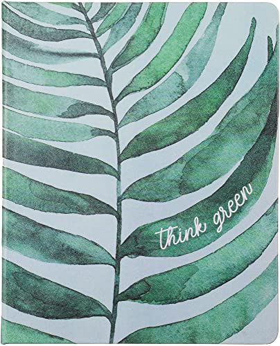 Eccolo Large Recycled Lined Journal Notebook with Think Green Embossed Hardcover, 256 Ruled Pages, Eco Friendly with Premium Recycled Paper, (8 x 10 inches)