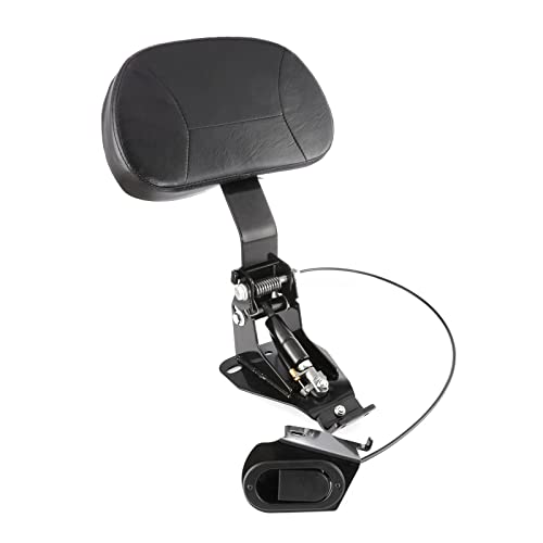 INNOGLOW Motorcycle Adjustable Driver Backrest Rider Backrest with Black Mounting Kit for Harley Touring Electra Glide Road Glide Road King Street Glide CVO 2009-UP