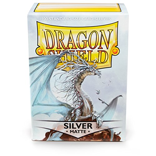 Dragon Shield Standard Size Sleeves  Matte Silver 100CT - Card Sleeves are Smooth & Tough - Compatible with Pokemon, Yugioh, & Magic The Gathering Card Sleeves  MTG, TCG, OCG