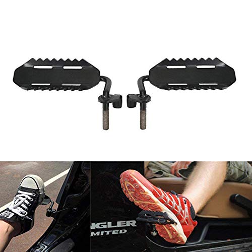SXMA Foot Pegs Solid Steel Black Foot Rest Kick Panel, Front Foot Pegs Foot Rest for 2007-2017Jeep Wrangler JK & Unlimited
