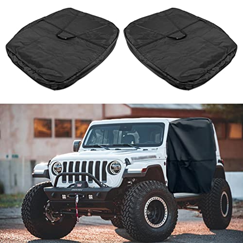 DearChan 13110001 Hard Door Storage Bag With Handle Fit for Jeep Wrangler JL, JK, TJ, YJ & CJ 1976-current, 2pc