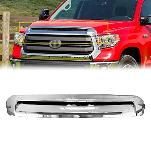 DIBON AUTO Hood Bulge Molding Compatible For Toyota Tundra Front Upper Grille Hood Scoop 2014-2021