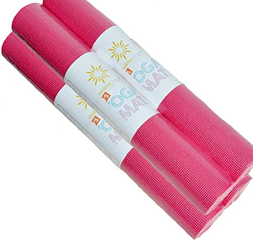 Sunshine Yoga Kid's Yoga Mat (60" x 24" x 1/8") - (Pink, 2-Pack)
