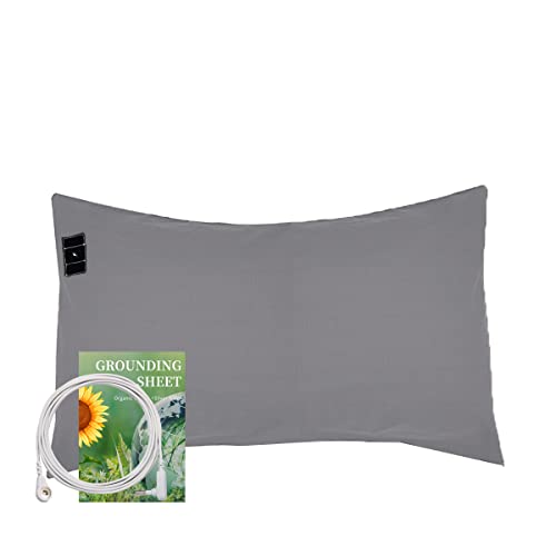Grounding Pillowcase with15 Ft Grounding Cord 20x30in (Gray)