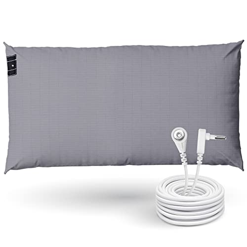 GroundLuxe Grounding Pillowcase in Gray with 15 Foot Cord (Gray)