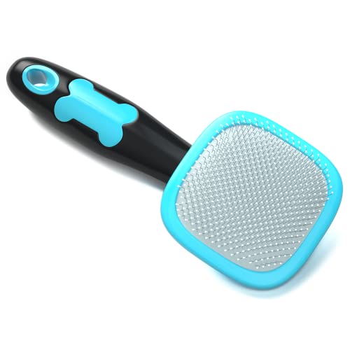 Glendan Dog Brush & Cat Brush- Slicker Pet Grooming Brush- Shedding Grooming Tools(Blue)