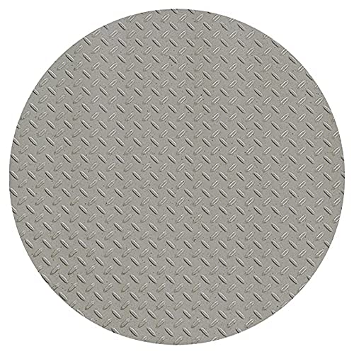 RESILIA - Round Under Grill Mat - Sandstone Diamond Plate, Small 27-inch Diameter, for Outdoor Use
