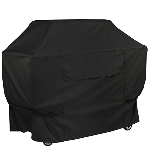 NettyPro BBQ Grill Cover 52 Inch Waterproof Heavy Duty, Fadeproof & UV Resistant, Barbecue Cover for Weber, Char-Broil, Brinkmann, Jenn Air, Nexgrill Grills and More, Black