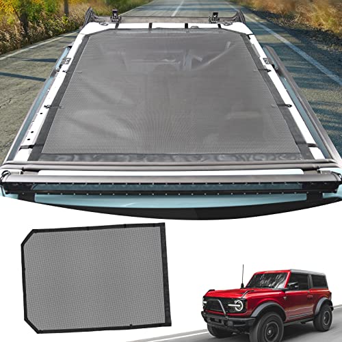 Mabett Sunshade for Bronco Accessories Bimini Sun Shade Top, Mesh Sunshade for Bronco 4-Door Blocks UV, Leaves, Bikini Top Cover for Bronco 2021 2022 2023