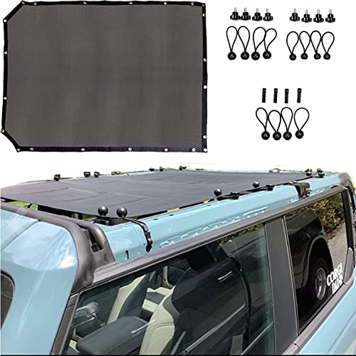 Mesh Sun Shade Top Roof for 2021 2022 Ford Bronco 4 Door, Mesh Bikini Top Roof Sunshade for Ford Bronco Accessories