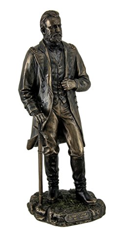 Veronese Design 11 Inch Tall Ulysses S. Grant 18th US President Standing in Uniform with Sword Statue Cold Cast Resin Antique Bronze Finish Sculpture