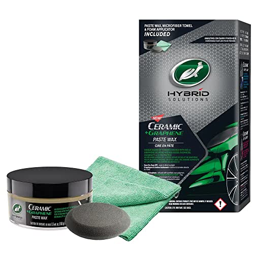 Turtle Wax Hybrid Solutions Ceramic + Graphene Paste Wax with Microfiber and Applicator Pad, Gloss And Paint Protection, (5.5oz Jar)