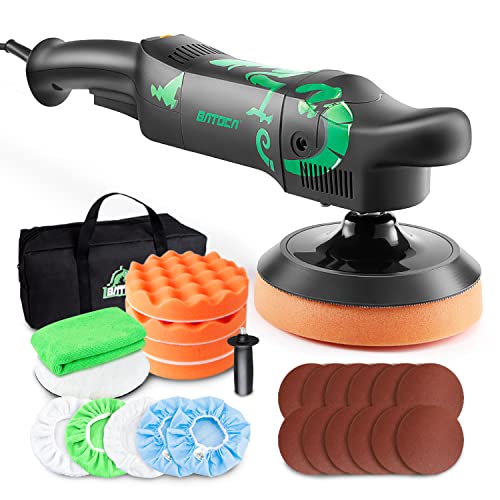 BATOCA New Buffer Polisher, 850W 6 Inch Rotary Polisher,6 Variable Speed 1100-3300 RPM,Heavy Cutting Power Polishing Machine with Detachable Handle for Car Polishing, Boat Sanding, Motorcycles Waxing