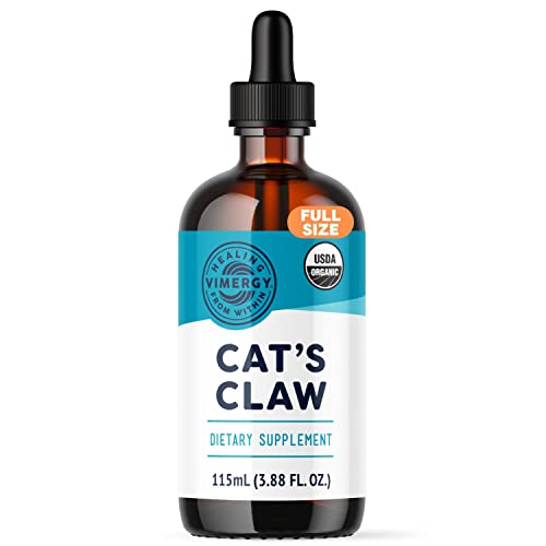 Vimergy USDA Organic Cats Claw Extract, 57 Servings  Alcohol Free Cats Claw Tincture - Supports A Healthy Immune System - Gluten-Free, Non-GMO, Kosher, Vegan & Paleo Friendly (115 ml)