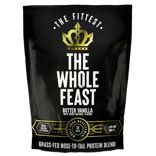 Whole Feast Carnivore Protein Powder/Buttery Vanilla - Nose-to-Tail Organ Blend (Liver, Colostrum, Whole Bone, Heart) Strength Makes All Other Values Possible | The Fittest