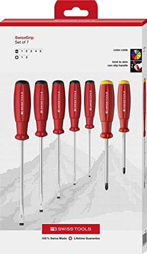 PB Swiss Tools - SwissGrip screwdriver for slotted and Philips screws, Model #8250.CBB, Set in a Paperboard Box, Screwdrivers