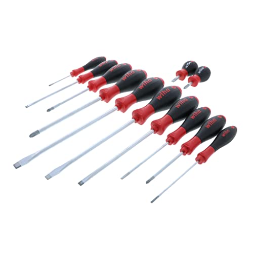 Wiha 30297 12-Piece Slotted and Phillips Screwdriver Set with Soft Finish Handles