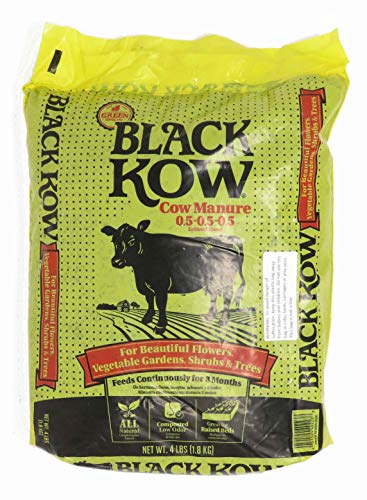 Black Kow Nitrogen Phosphate Composted Cow Manure Fertilizer for Soil, Flowers, Potted Plants, Raised Beds, and Compost Tea, 4 Pounds