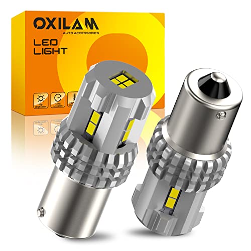 OXILAM 2023 Upgraded 1156 LED Bulbs Reverse Light, 6000K White 400% Brightness 3000 Lumens Super Bright, BA15S 7506 1003 1141 P21W LED Bulb Used for Backup Tail Brake Turn Signal Blinker Lights, 2PCS