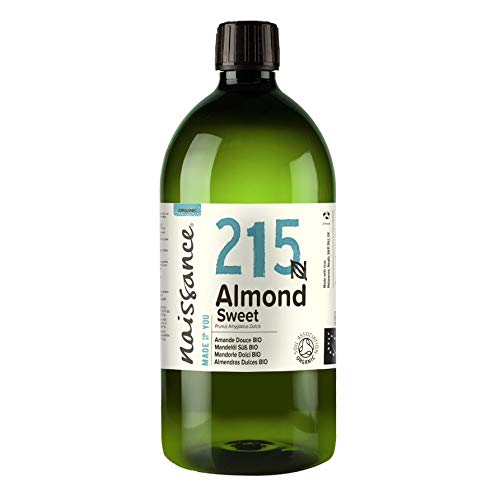 Naissance Organic Sweet Almond Oil (no. 215) 32 fl oz  Pure & Natural, Certified Organic, Cold Pressed, Vegan, Hexane Free, Non GMO - Ideal for Massage, Skincare & Haircare